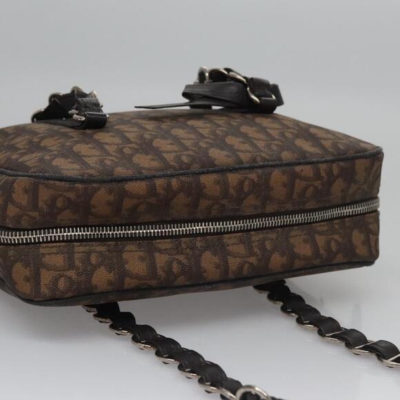 DIOR Romantic Trotter Canvas Shoulder Bag Pvc Brown - Picture 7 of 13